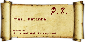 Preil Katinka névjegykártya